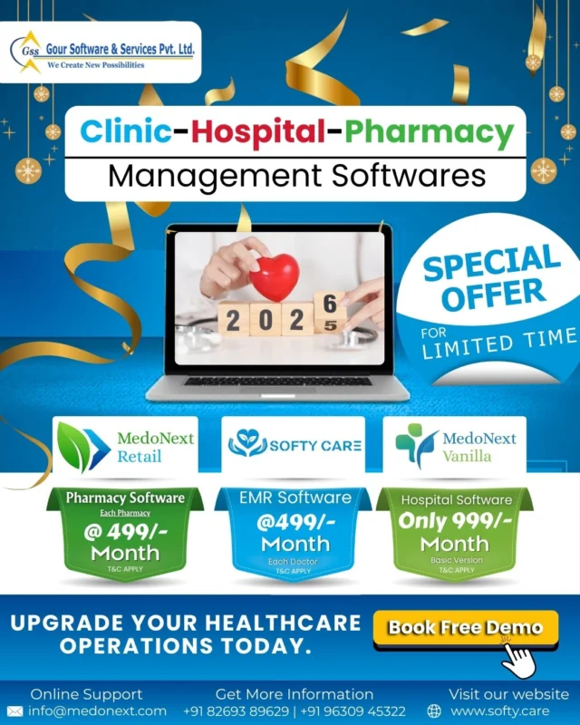On This New Year Manage your clinic, hospital, or pharmacy smarter — all in one place.  Fast EMR, digital prescriptions, reports & dashboards designed for Indian healthcare.
👉 Book FREE Demo – 📞 +91 82693 89629
.
.
#clinicmanagement #emrsoftware #healthtechindia #digitalhealthcare #doctorsofindia #hospitalsoftware #pharmacysoftware #smartclinic #softycare #medonext